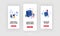 Voting and Polling Elections Campaign Mobile App Page Onboard Screen Set. Group of People Putting Paper to Ballot Box