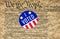Voting sticker on United States Constitution