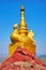 The votive stupa on Karaweik duck, Popa Taung Kalat Monastery, Myanmar