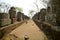 Votive stupas carved in stone at Ratnagiri buddhist archaeological site, Odisha, India.