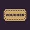 The voucher icon. Coupon and gift, offer, discount symbol. Flat