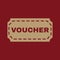 The voucher icon. Coupon and gift, offer, discount symbol. Flat