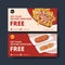Voucher template with American foods concept,watercolor style