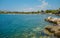 Vouliagmeni beach, Greece, on  a summer day