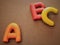Vowels of the alphabet in colors for kids