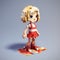 Voxel Art 3d Pixel Cartoon Of Evelyn In Retro-style Dress