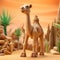 Voxel Art Camel: Clay Model Of A Mystical Creature In The Desert