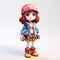 Voxel Art Doll Girl: Detailed Character Design With 8-bit Pixel Style