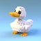Voxel Art Duck: A Playful 3d Rendered Character With Bold Structural Designs
