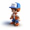 Voxel Art Pokemon Boy Character With Hat And Cap