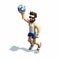 Voxel Art Volleyball Player: A Pixel Animation In The Style Of Tom Of Finland