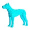 Voxel Blue Dog. 3D Pixel illustration