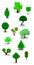 Voxel Low Poly Tree Crown Collection Isometric 3D pixel Art for Design Project