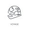 voyage linear icon. Modern outline voyage logo concept on white