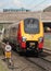 Voyager dmu on West Coast mainline at Carnforth