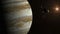 Voyager Space orbiting Jupiter
