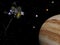 Voyager spacecraft near Jupiter - 3D render