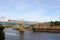 Voyager train crossing Carlisle Bridge Lancaster