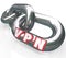 VPN 3d Letters on Chain Links in Secure Connection Virtual Personal Network