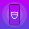 VPN connectivity. Secure virtual private network connection concept. Isometric vector illustration in ultraviolet colors.