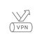 VPN protection line outline icon