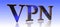 VPN - Virtual Private Network - Metal Word in Blue Background Concept Keyword Illustration