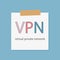 VPN Virtual Private Network written in a notebook paper