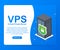 VPS Virtual private server web hosting services infrastructure technology. Vector illustration.