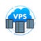 VPS Virtual private server web hosting services infrastructure technology. Vector stock illustration.