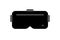 VR glasses black vector icon. VR headset icon. Virtual reality 360 icon, isolated on white background. Virtual reality glasses box
