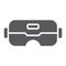 VR glasses glyph icon, game and play, vr mask sign, vector graphics, a solid pattern on a white background.