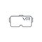 VR glasses, goggles, virtual reality 360 thin line icon. Linear vector symbol