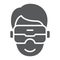 VR headset glyph icon, game and technology, virtual reality mask sign, vector graphics, a solid pattern on a white