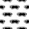 VR headset seamless vector pattern. Virtual reality glasses. Modern technology, gadget for entertainment and games