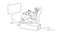 VR motion chair, racing simulator continuous one line drawing