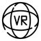 Vr simulation icon, outline style