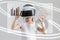 VR or Virtual Reality for Digital Information Concept Illustrate