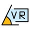 Vr visual icon vector flat