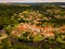 Vranov nad Dyji baroque castle in Moravian region in Czech republic. Chateau built in baroque style, placed on big rock above rive