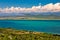 Vransko lake and landscape aerial view