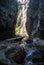 Vrata - narrow entrance to Prosiecka dolina valley in Chocske vrchy mountains in Slovakia