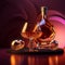 Vray Tracing: Glass Of Wine, Bottle Of Bourbon, And Colored Crystals