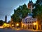 Vrijthof large urban square in the evening in the center of Maastricht, Netherlands.