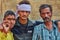 Vrindavan, 22 October 2016: Three friends on the street, in Vrindavan, UP