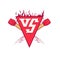 VS logo symbol. Vector illustration versus fight emblem with fire and red punches