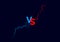 VS text with red and blue lightning. Versus battle. Sport or game background. Vector illustration