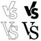 VS versus letters vector logo icon isolated on white background. VS versus symbol for confrontation or opposition design concept.