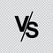 VS versus letters vector logo isolated on transparent background. VS versus symbol for confrontation or opposition
