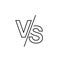VS versus letters vector logo line icon isolated on white background. VS versus symbol for confrontation or opposition