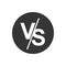 VS versus letters vector logo white icon isolated on gray background. VS versus symbol for confrontation or opposition
